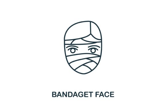 Bandaged Face Icon: A Versatile Graphic for Modern Design Projects