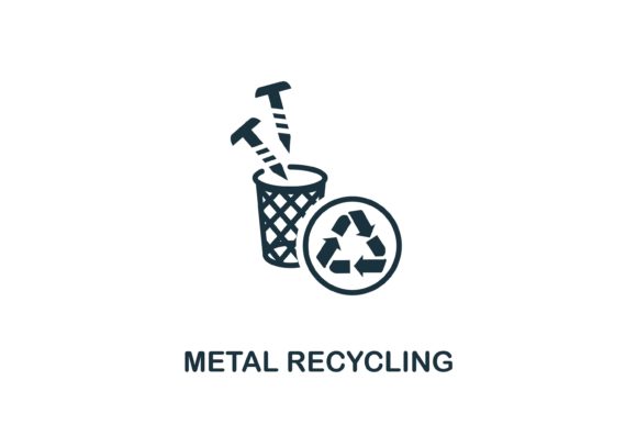 Metal Recycling Icon: A Versatile Design Asset for Sustainability Communication
