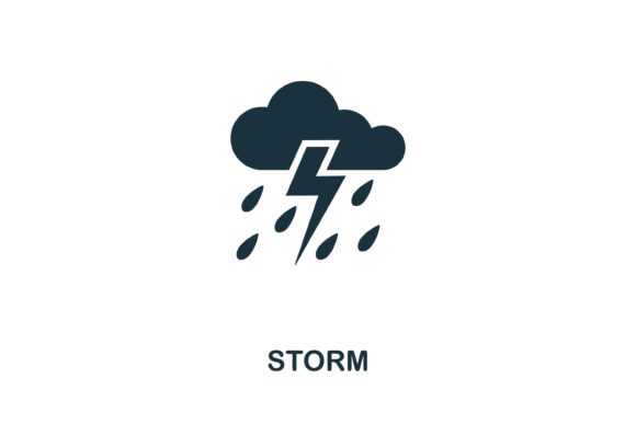 Storm Icon: A Versatile Monochrome Symbol for Web and Design Projects